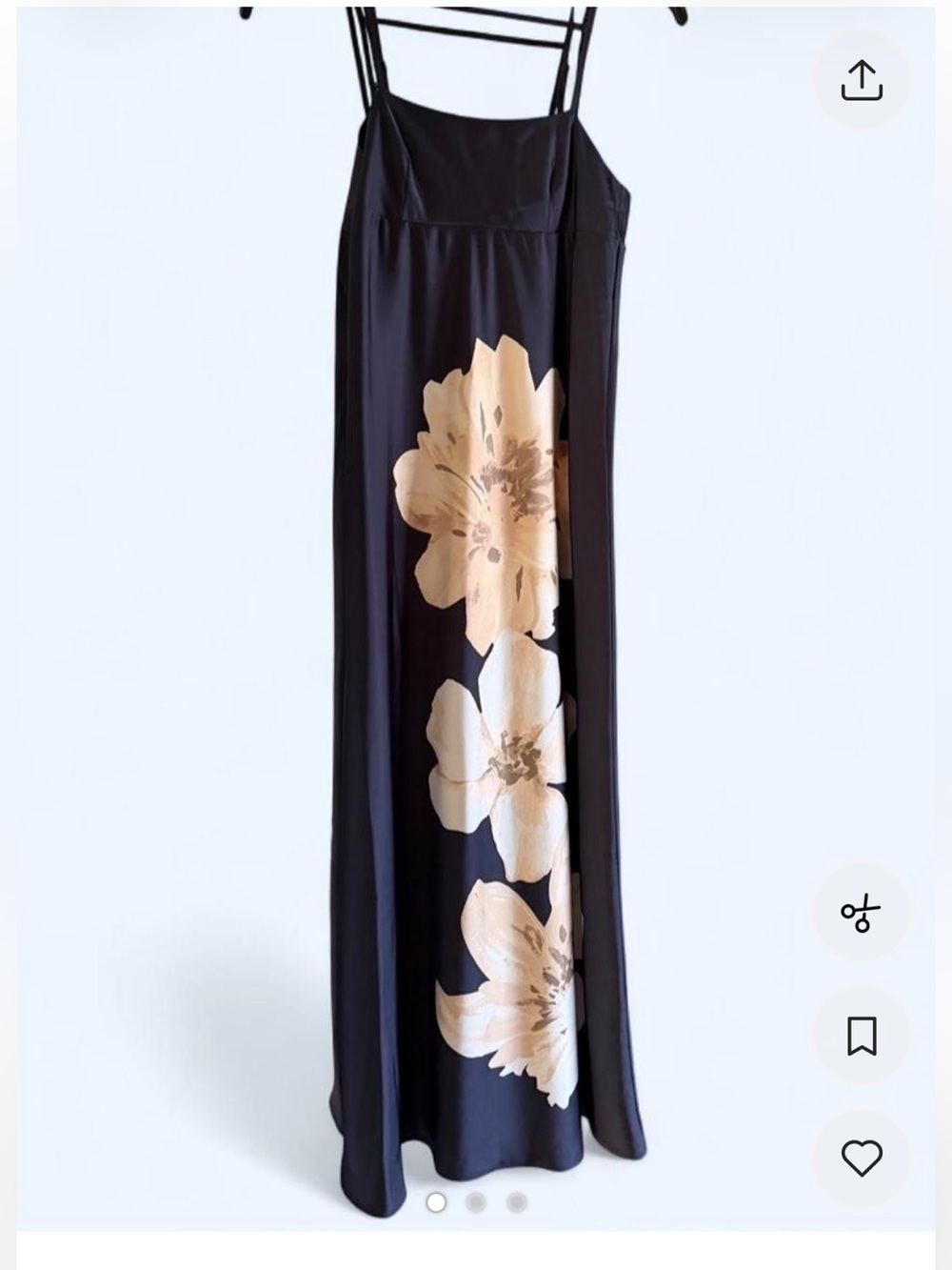 House of Harlow 1960 Navy Blue Maxi Dream with Cream Floral Detail